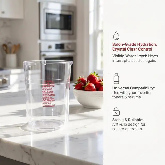 Alt view image 6 of 7 - Facial Steamer Replacement Water Tank Transparent Cup 5.7In