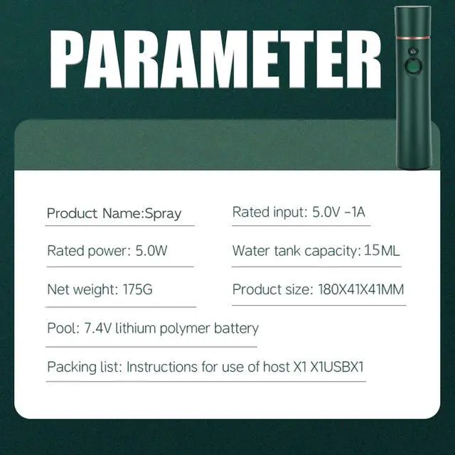 Alt view image 6 of 7 - Portable Oxygen Facial Nano Mist Sprayer for Hydration AntiAging