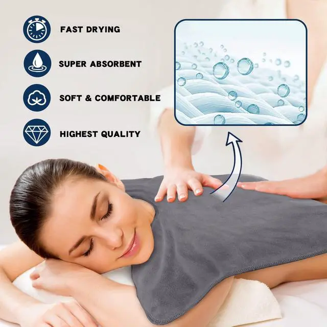 Alt view image 4 of 7 - Microfiber Esthetician Towels for Facials 6 Pack Grey