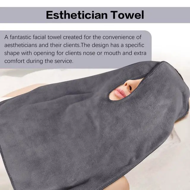 Alt view image 5 of 7 - Microfiber Esthetician Towels for Facials 6 Pack Grey