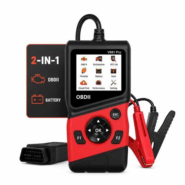 Main image of 2-in-1 OBD2 Scanner with 12V Battery Tester Car Repair Diagnostic Tool
