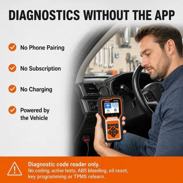 Alt view image 7 of 7 - OBD2 Scanner Check Engine Light Car Code Reader Clear Error Codes ABS SRS SAS Etc Full Vehicle System Diagnostics Tool Compatible with Toyota Honda Ford