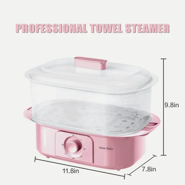 Alt view image 3 of 7 - Pink Towel Steamer with Quickly Heating in 5 Mins Auto Off Timer Spa Towel Steamer for Personal Use at Home