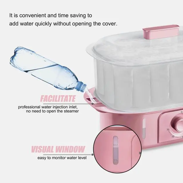 Alt view image 5 of 7 - Pink Towel Steamer with Quickly Heating in 5 Mins Auto Off Timer Spa Towel Steamer for Personal Use at Home