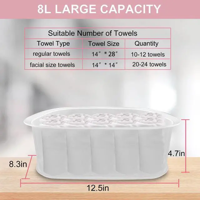 Alt view image 4 of 7 - Pink Towel Steamer with Quickly Heating in 5 Mins Auto Off Timer Spa Towel Steamer for Personal Use at Home