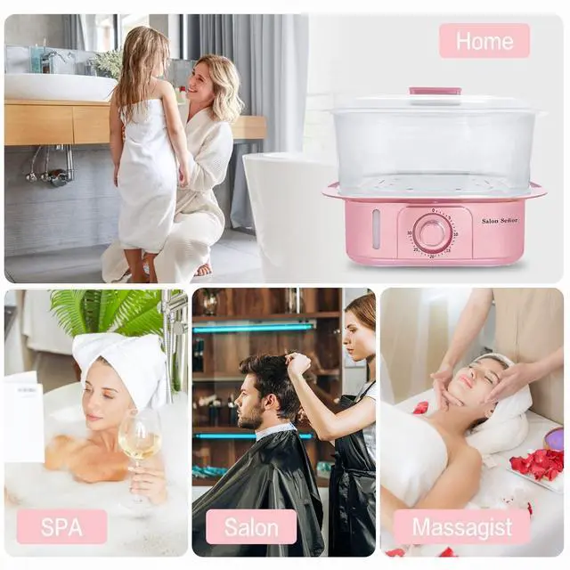 Alt view image 7 of 7 - Pink Towel Steamer with Quickly Heating in 5 Mins Auto Off Timer Spa Towel Steamer for Personal Use at Home
