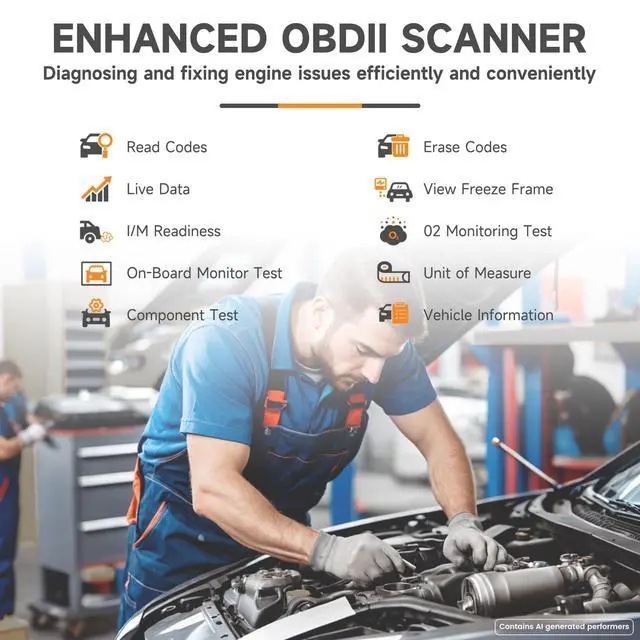 Alt view image 7 of 7 - NT201 OBD2 Scanner Code Reader for Cars and Trucks - Reset Check Engine Light, Read and Clear Fault Codes, Live Data Diagnostic Tool for All Cars Since 1996