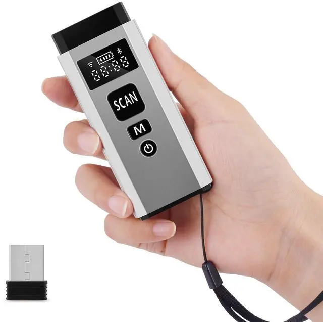 Main image of Barcode Scanner Bluetooth, 1D 2D Portable Wireless Barcode Reader 3 in 1 Wired & Bluetooth & 2.4G Wireless Connection Bar Code Scanners with TFT Screen Work for iOS, Windows, Android