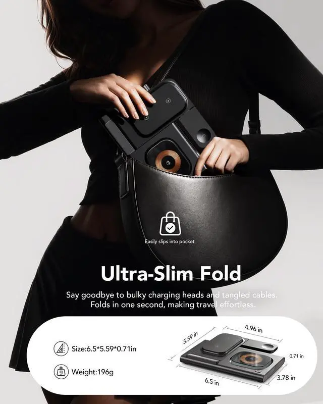 Alt view image 7 of 7 - 3 in 1 Charging Station for Samsung Charger, Foldable & Night Lamp