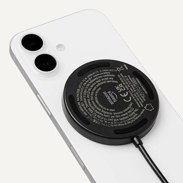Alt view image 3 of 5 - 25W Qi2.2 Certified Wireless Charging Pad, MagSafe Compatible for iPhone 17/16/15/14/13/12, Magnetic Compatible for Android, Google Smartphones, Black (Adapter Not Included)