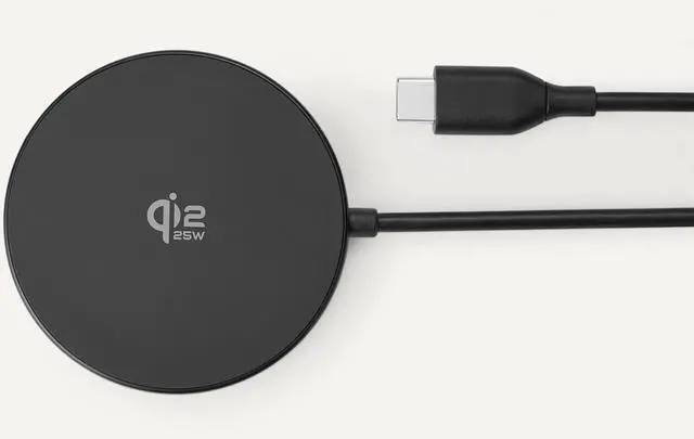 Alt view image 4 of 5 - 25W Qi2.2 Certified Wireless Charging Pad, MagSafe Compatible for iPhone 17/16/15/14/13/12, Magnetic Compatible for Android, Google Smartphones, Black (Adapter Not Included)