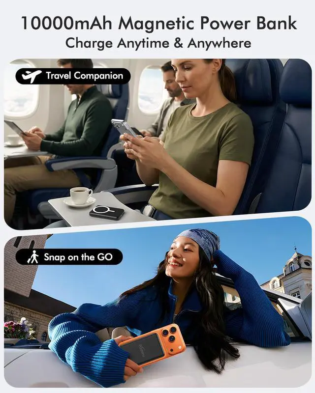 Alt view image 5 of 7 - for Magsafe Power Bank, 10000mAh Slim Magnetic Portable Charger