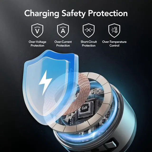 Alt view image 6 of 7 - Qi2 Wireless Charger, 65W GaN Charger with Retractable Cable, Silver