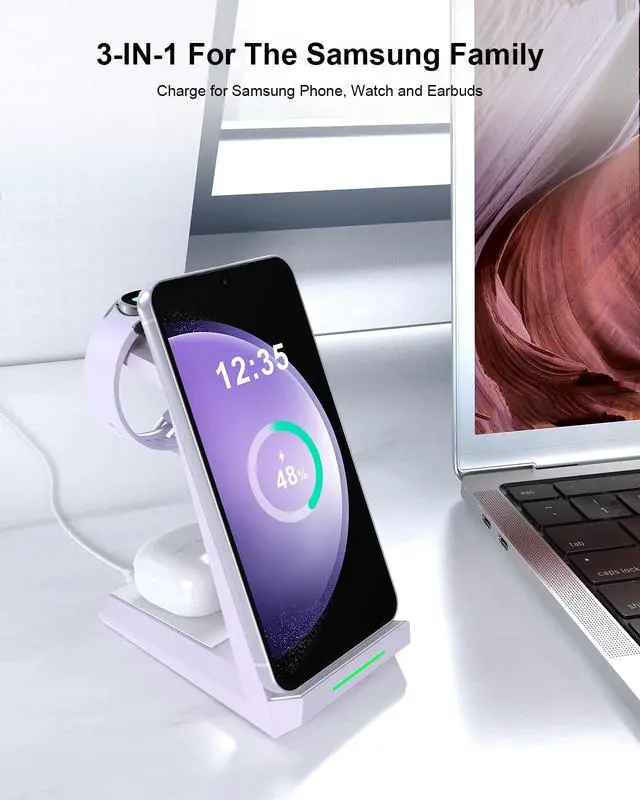 Alt view image 4 of 7 - 3 in 1 Wireless Charger for Samsung Multiple Devices