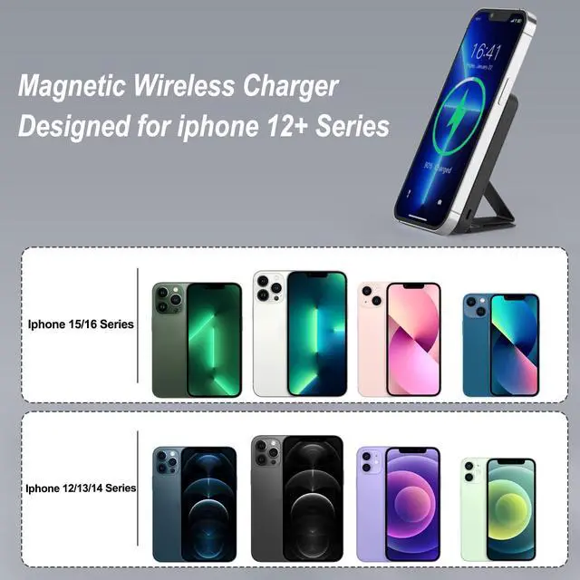 Alt view image 4 of 6 - for Magsafe Power Bank, 10000mAh Foldable Wireless Portable Charger with LED Display, 3 in 1 Magnetic Battery Pack with 22.5W Fast Charging for iPhone 17/16/15/14/13/12 Pro/Pro Max/Plus/Mini
