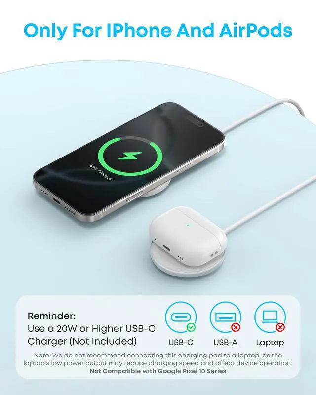 Alt view image 6 of 6 - Zolo MagSafe-Compatible Wireless Charger with Qi2 15W Fast Charging