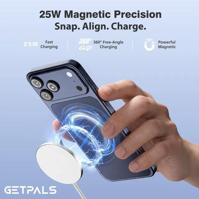 Alt view image 4 of 7 - 25W Magnetic Portable Fast Wireless Charging Pad for Apple iPhone Series