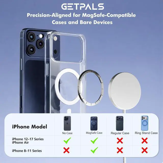 Alt view image 5 of 7 - 25W Magnetic Portable Fast Wireless Charging Pad for Apple iPhone Series
