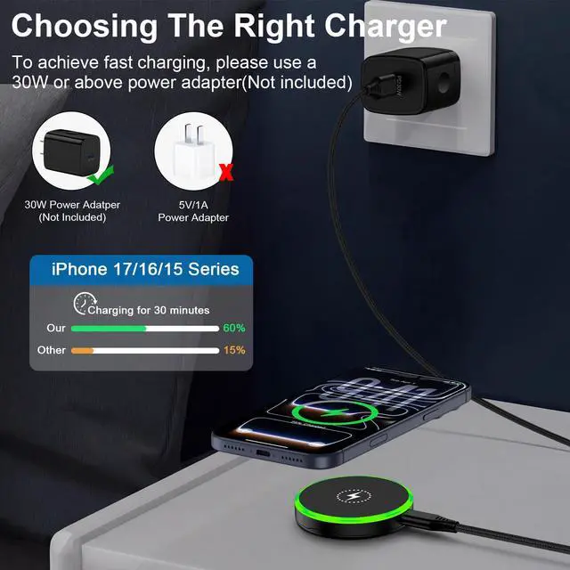 Alt view image 7 of 7 - 25W MagSafe Charger Samsung S26 Ultra Magnetic Wireless Phone Charger
