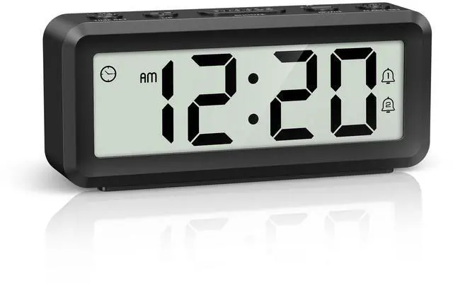 Main image of Small Alarm Clock, Dual Alarms Snooze Magnetic Back