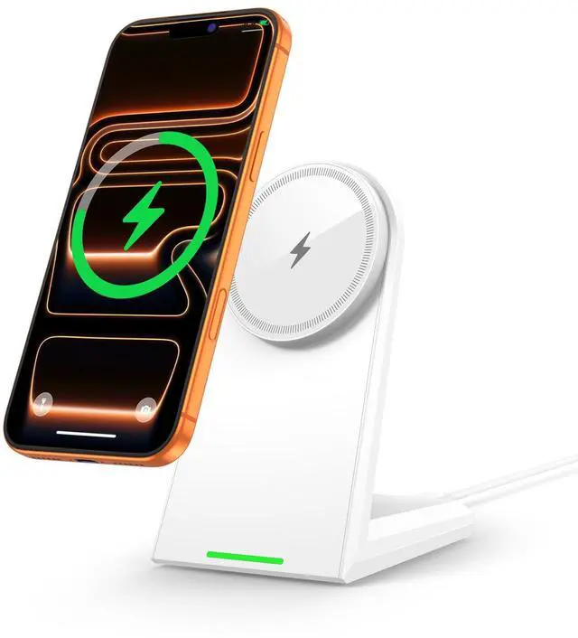 Main image of 25W Wireless Charger Stand for iPhone 17/16/15 with Auto-Dimming LED