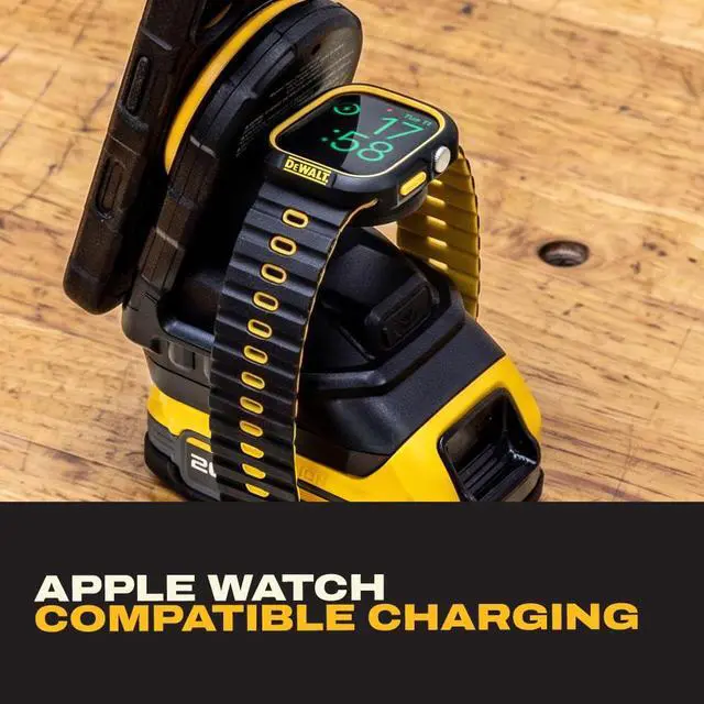 Alt view image 3 of 7 - 2-in-1 Magnetic Wireless Charger for Phone & Apple Watch Compatible with 20V MAX Batteries, MagSafe Charging Stand, USB-C Powered, Portable Wireless Charging Station (Battery Sold Separately)