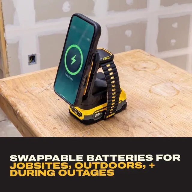 Alt view image 4 of 7 - 2-in-1 Magnetic Wireless Charger for Phone & Apple Watch Compatible with 20V MAX Batteries, MagSafe Charging Stand, USB-C Powered, Portable Wireless Charging Station (Battery Sold Separately)