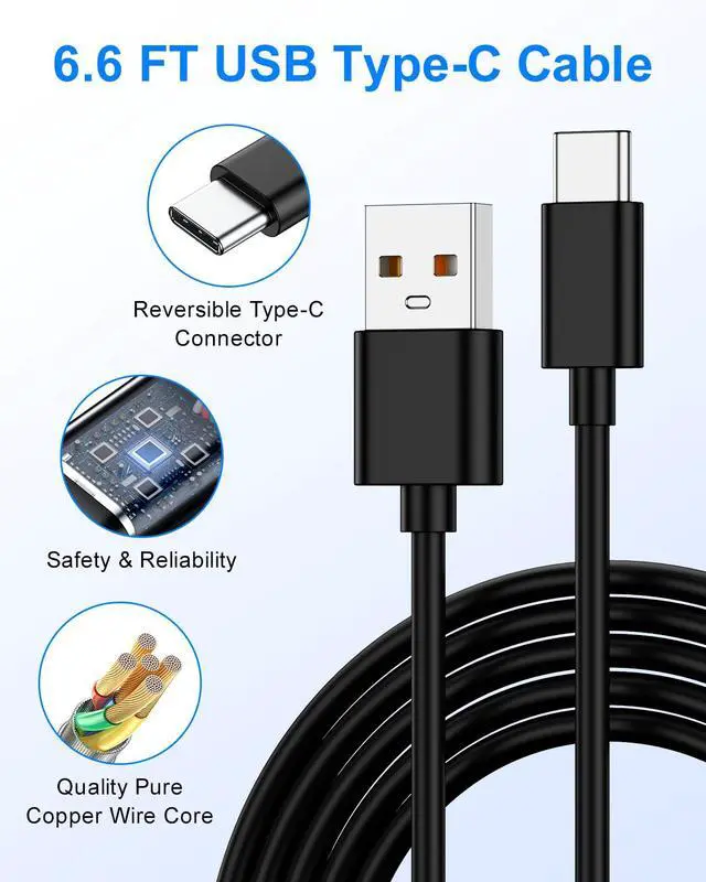 Alt view image 5 of 7 - Samsung Charger, 3 Pack Type C Charger Fast Charging, Android Phone Wall Plug with 6FT Cable, USB C Charger Block for Samsung Galaxy S8/S9/S10 Plus Active S10e/S20/S21 Series, Note 8/9, A51/A52/A5