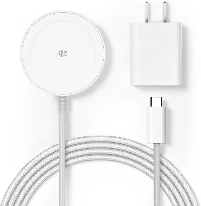 Main image of Magnetic Wireless Charger, 5FT Qi2 25W Fast Charging Pad Compatible with MagSafe for iPhone Air/17e/17/16/15/14/13/12/Pro/Pro Max Series & AirPods 4/3/2/Pro & More (with 30W Adapter)