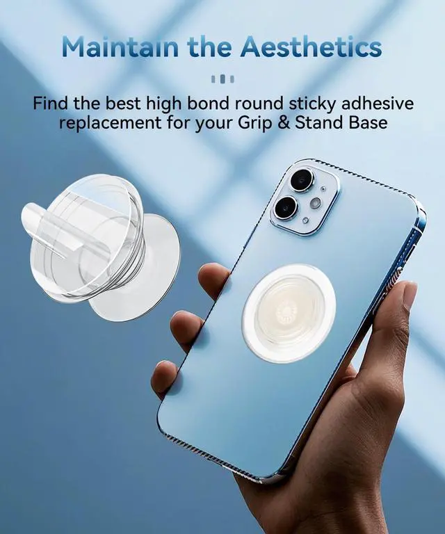 Alt view image 3 of 7 - 30 Pack Super Sticky Adhesive, Clear Invisible Adhesive Replacement for Pop Socket Base, 1.4 Inch Non-Damaging Double Sided Tapes for Phone Collapsible Grip & Stand Back