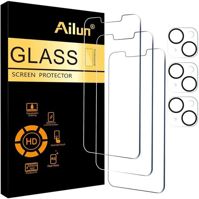 Main image of Screen Protector + Camera Lens Protector for iPhone 14, 3+3 Pack