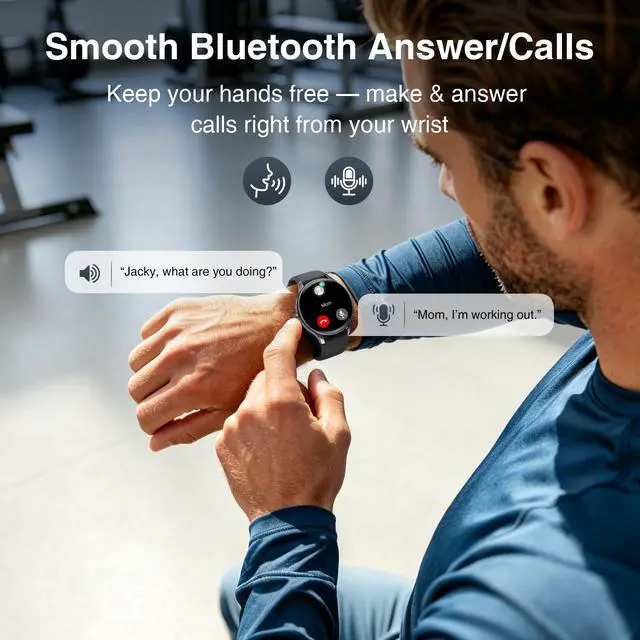 Alt view image 3 of 7 - Smart Watch for Men Android & iPhone (2 Bands Jet Black)