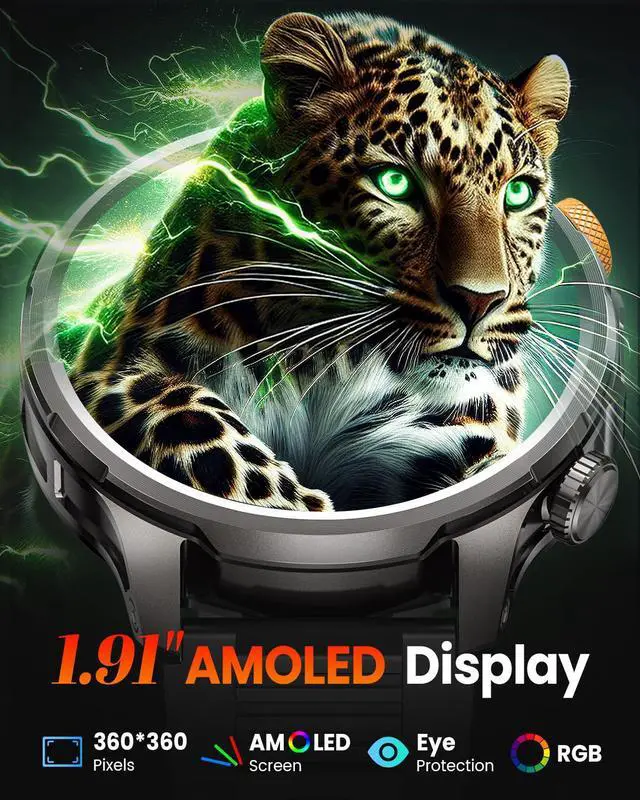 Alt view image 4 of 7 - Smart Watches for Men,1.91''Military Smart Watch with 100+ Sport Modes/Blood Pressure/Heart Rate/Sleep, Fitness Tracker for Android and iPhone, Waterproof Watches for Men(Black)