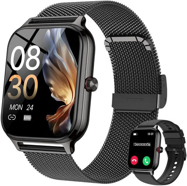 Main image of Smart Watch for Women & Men, 2026 New 1.96" Reloj Inteligente Para Mujer Answer/Make Calls, Blood Pressure, HR, Sleep Monitor, 110+ Sport Modes, Voice Assistant Fitness Watch for iOS Android Phone