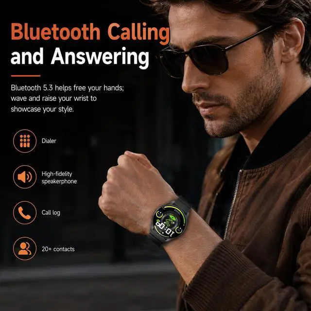 Alt view image 3 of 7 - Smart Watch for Men Women Android/iOS - 1.39" HD GPS Fitness Tracker