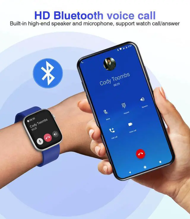Alt view image 2 of 7 - Smart Watches for Men Women Blood Pressure, 1.9'' HD Full Touch Screen Fitness Tracker, IP67 Waterproof Smartwatch with Heart Rate, Blood Oxygen for Android and iPhone