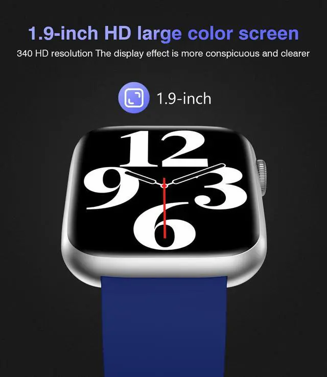 Alt view image 3 of 7 - Smart Watches for Men Women Blood Pressure, 1.9'' HD Full Touch Screen Fitness Tracker, IP67 Waterproof Smartwatch with Heart Rate, Blood Oxygen for Android and iPhone