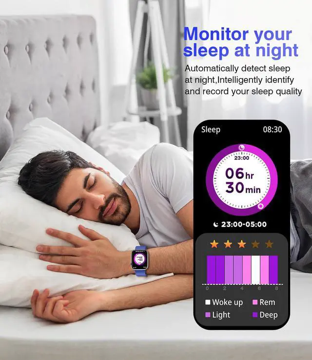 Alt view image 5 of 7 - Smart Watches for Men Women Blood Pressure, 1.9'' HD Full Touch Screen Fitness Tracker, IP67 Waterproof Smartwatch with Heart Rate, Blood Oxygen for Android and iPhone