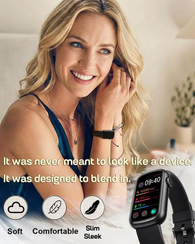 Alt view image 4 of 7 - Health Fitness Tracker, 24/7 Heart Rate Monitor with Blood Pressure, Blood Oxygen, Sleep Tracking, IP68 Waterproof Activity Trackers with Step Counter, Compatible with iOS Android