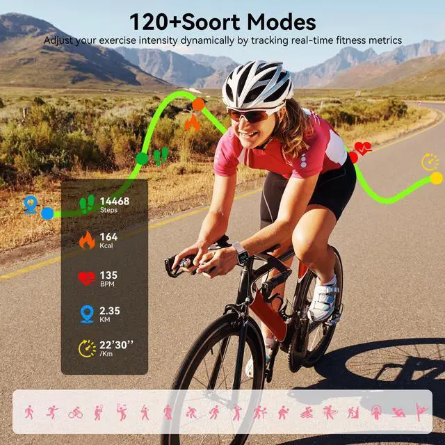 Alt view image 3 of 7 - Smart Watch for Men Women, 1.83" HD Touch Screen Smartwatch with Bluetooth Call, 5 ATM Waterproof, 130+ Sport Modes Fitness Tracker Heart Rate Sleep Monitor Pedometer, Compatible with Android iPhone