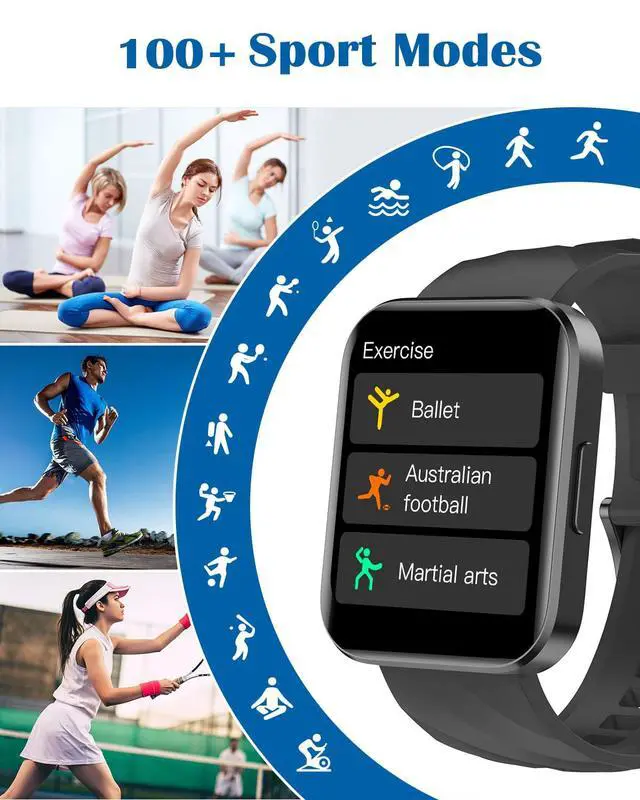 Alt view image 3 of 7 - Smart Watches for Men Women, Bluetooth Calls, Fitness Tracker Black
