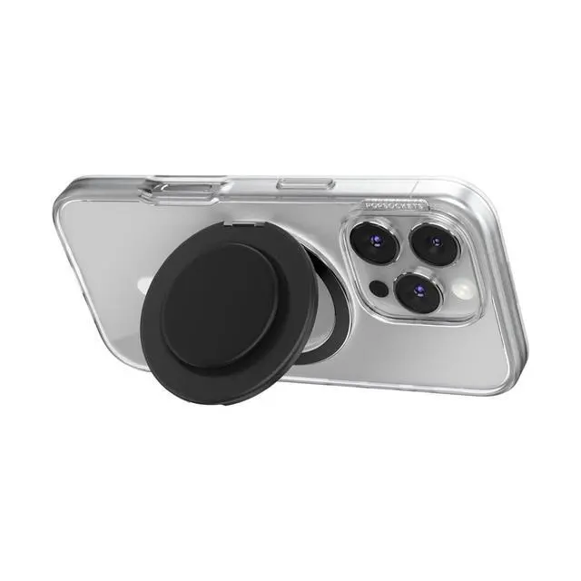 Alt view image 2 of 7 - Kick-Out Grip for MagSafe, Adjustable Kickstand for Portrait or Landscape, Magnetic Stand - Black