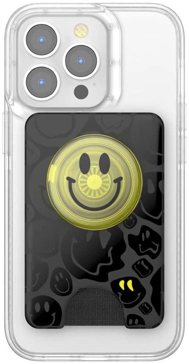 Alt view image 3 of 6 - Phone Wallet for MagSafe, Phone Card Holder with Grip, Neon Yellow - All Smiles