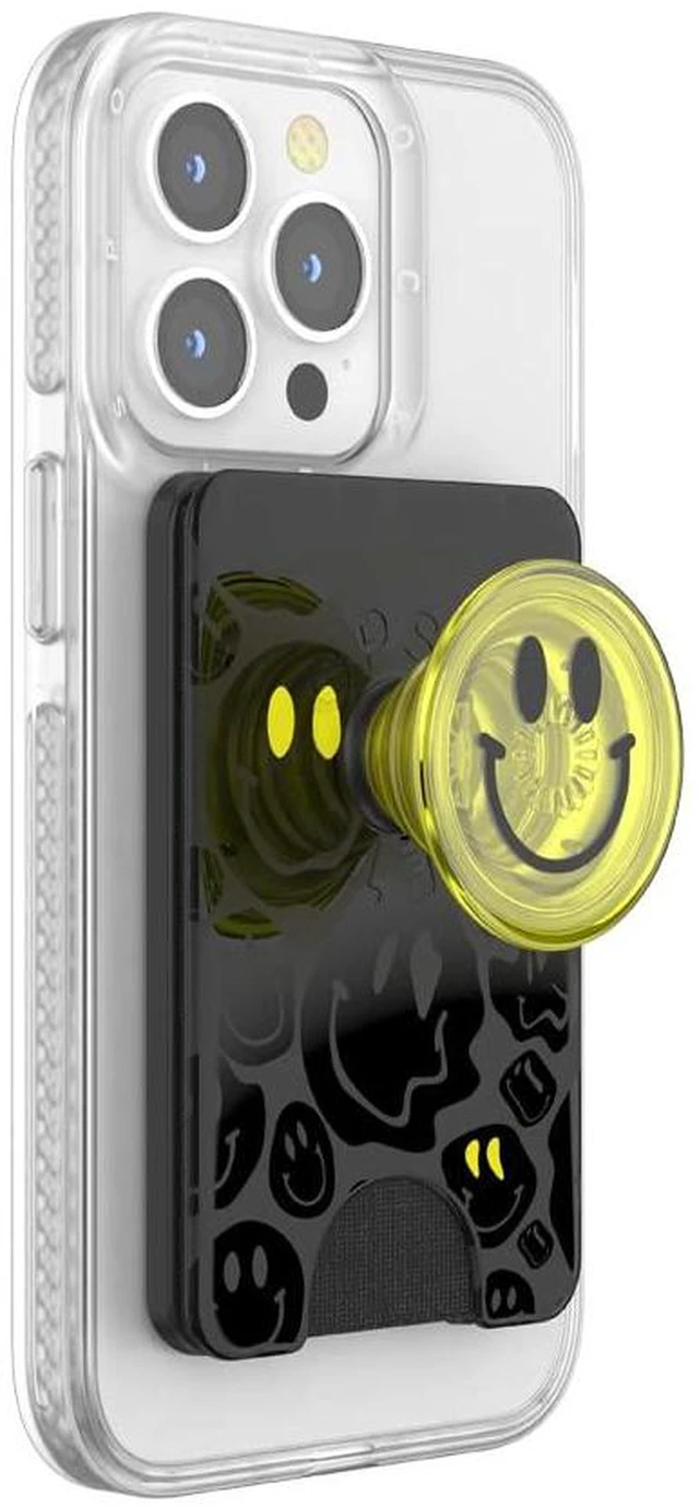 Alt view image 2 of 6 - Phone Wallet for MagSafe, Phone Card Holder with Grip, Neon Yellow - All Smiles