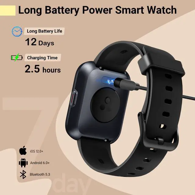 Alt view image 6 of 7 - Smartwatch for Women/Men, Compatible with Android & iPhone, 1.8'' Fitness Tracker Watch with Alexa, Call & Notification Alerts, Heart Rate & Sleep Monitor, 120 Sports Modes, Waterproof Smart Watch