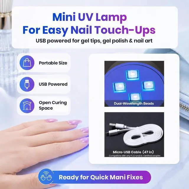 Alt view image 7 of 7 - Mini UV Light for Gel Nails Flash Curing Innovative with Smart