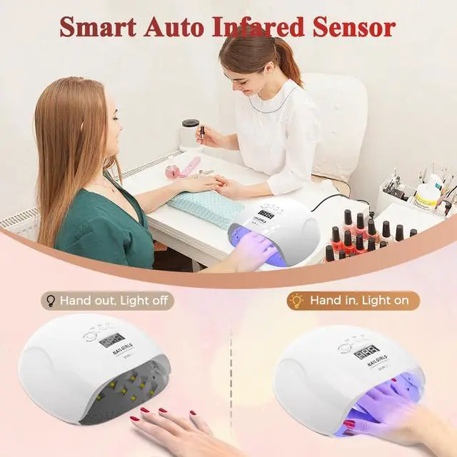 Alt view image 6 of 7 - 150W UV LED Nail Lamp with Auto Sensor - Fast Curing Gel Polish Acrylic Nail Dryer, UV Nail Light 4 Timer Settings, 36 LED Beads and Automatic Sensor for Home Salon Use
