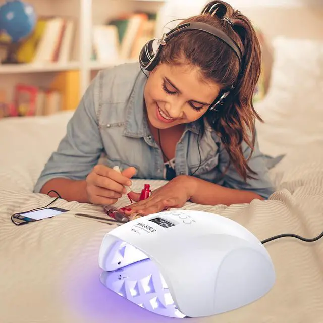 Alt view image 2 of 7 - 150W UV LED Nail Lamp with Auto Sensor - Fast Curing Gel Polish Acrylic Nail Dryer, UV Nail Light 4 Timer Settings, 36 LED Beads and Automatic Sensor for Home Salon Use