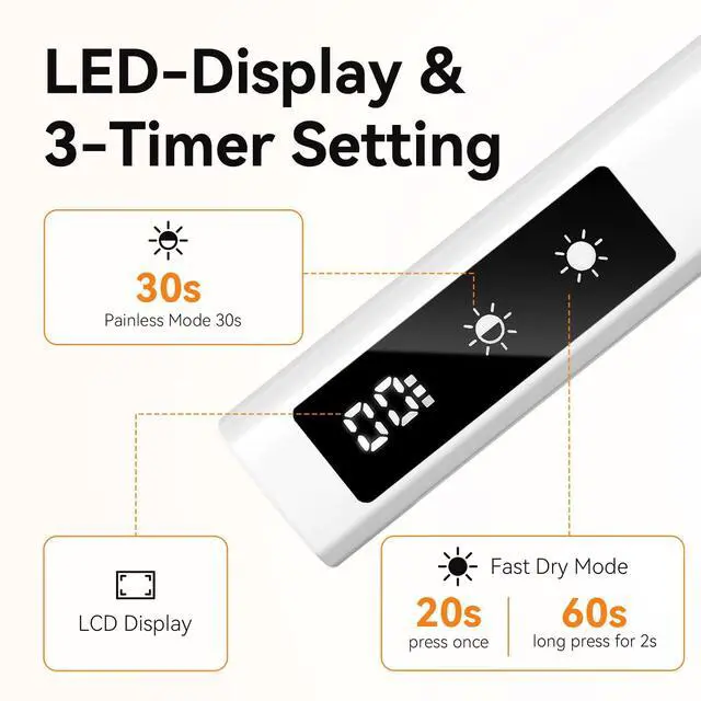 Alt view image 3 of 7 - Handheld LED Nail Lamp with Painless Mode for Curing Builder Gel