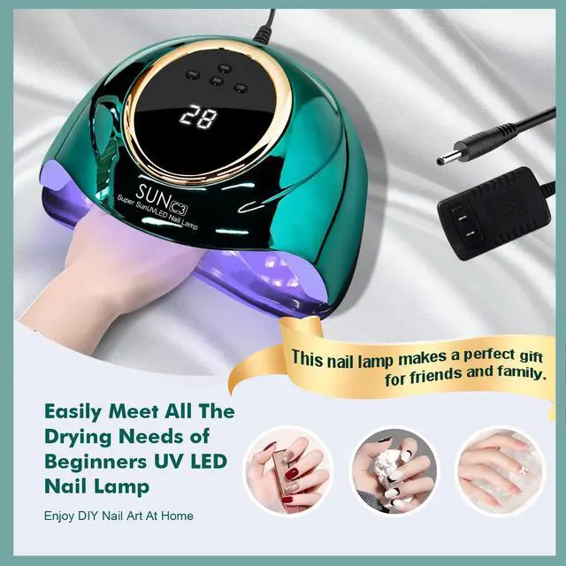 Alt view image 6 of 7 - UV Light for Gel Nails 288W UV Nail Lamp with 63 LED Beads for Gel Polish with LCD Display Auto Sensor and 4 Timer Settings Professional Nail lamp